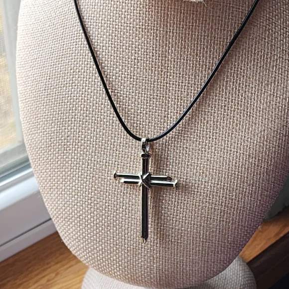 Silver Cross Pendant Necklace - Picture 2 of 7